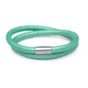 Zweireihig gewickeltes Lederarmband für Charms mint LB0414