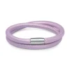 Zweireihig gewickeltes Lederarmband für Charms lilac LB0416