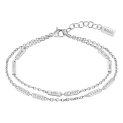 Zweireihige Armkette Laria aus Edelstahl mit Kristallen 1580448