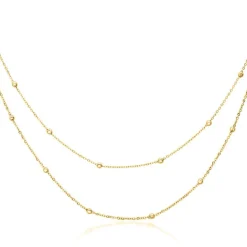 Zweireihige Damenkette aus vergoldetem Edelstahl N5148-G