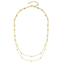 Zweireihige Damenkette aus vergoldetem Edelstahl N5148-G