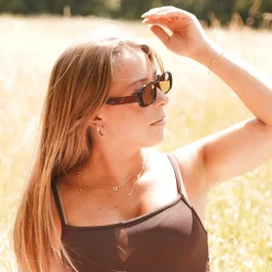 Zweireihige Damenkette aus vergoldetem Edelstahl N5148-G