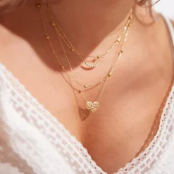 Zweireihige Damenkette aus vergoldetem Edelstahl N5148-G