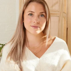 Zweireihige Damenkette aus vergoldetem Edelstahl N5148-G