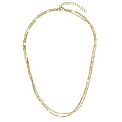 Zweireihige Damenkette aus Edelstahl, vergoldet N5147-G