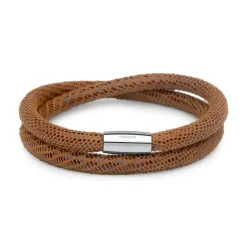 Zweireihiges Lederarmband für Clip-Charms braun LB0421