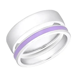Zweiteiliges Ringset für Damen, Edelstahl, gravierbar 2035010